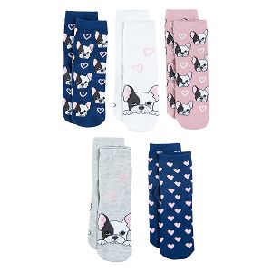 Dogs and hearts socks 5-pack