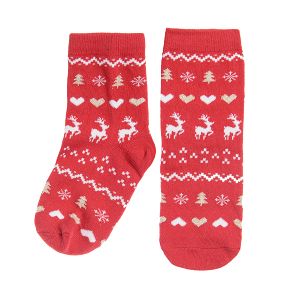 Κάλτσες κόκκινες με χριστουγεννιάτικα σχέδια