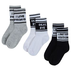Grey and black sneakers socks- 3 pack