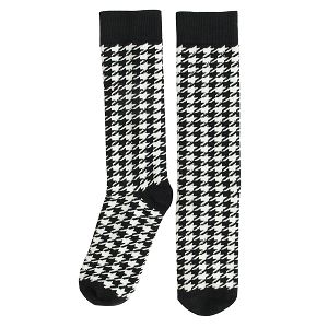 Black and white checked socks
