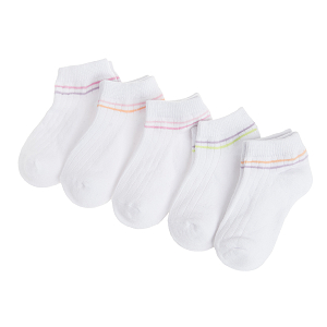 Pastel color socks with birds print- 5 pack