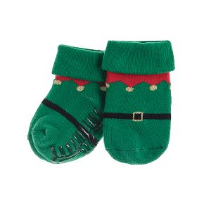 Κάλτσες πράσινες με χριστουγεννιάτικο σχέδιο και αντιολισθητικές σόλες