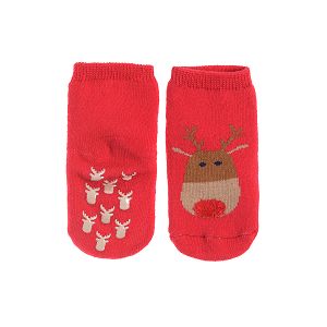 Red reindeer socks