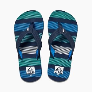 Reef Kids Ahi Flip Flops Deep Sea stripes