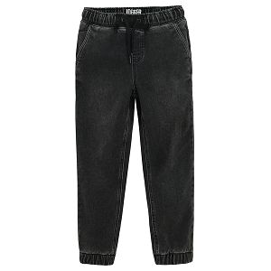 Παντελόνι τζιν μαύρο με επένδυση fleece