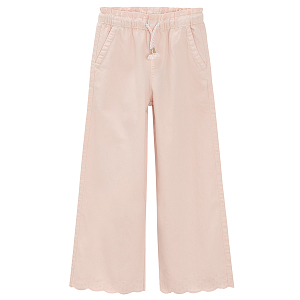 Flare leg pink trousers