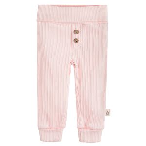 Light pink footless leggings with buttons