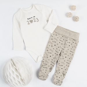 Set long sleeve bodysuit and footed leggings Born in 2023