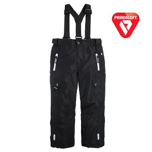 Παντελόνι για σκι μαύρο, αδιάβροχο με ρυθμιζόμενες τιράντες και τσέπες