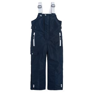 Παντελόνι σκι μπλε με τσέπες και ρυθμιζόμενες τιράντες