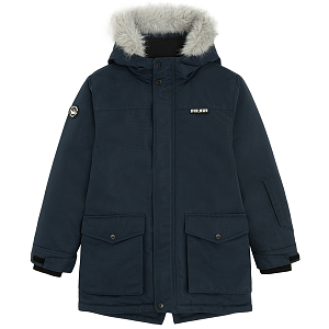 Blue hooded winter jacket