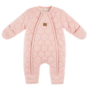 Light pink pram suit with two zippers
