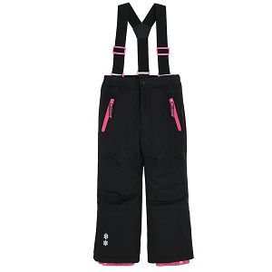 Black with pink details ski trousers