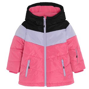 Pink and black zip through jacket