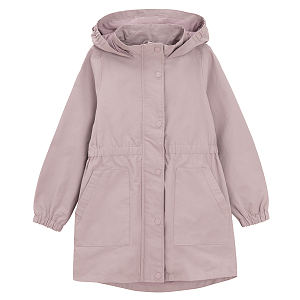 Violet zip through hooded jacket