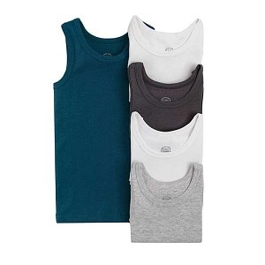 Organic cotton underwear vests with wide straps 5-pack