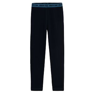 Dark blue ski thermal leggings