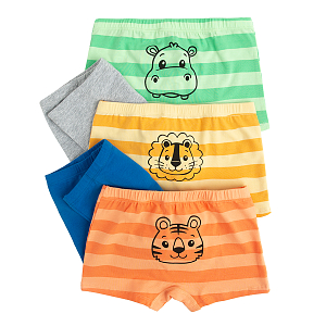Mix color boxer shorts with animals print- 5 pack