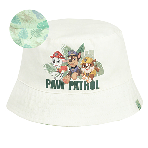 Paw Patrol ecru and beige with leaves print summer reversible print