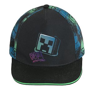 Καπέλο jockey διπλής όψης μαύρο με στάμπα MINECRAFT