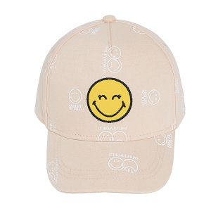 Smiley peach cap
