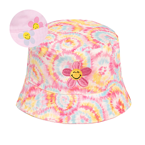 Smiley tie dye reversible summer hat
