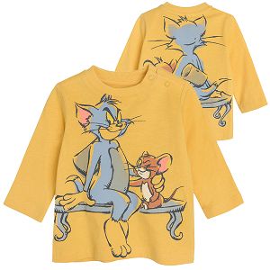 Μπλούζα μακρυμάνικη κίτρινο με στάμπα "Tom & Jerry"