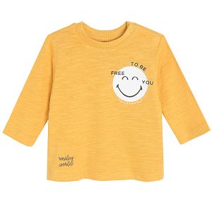 Μπλούζα μακρυμάνικη κίτρινη με στάμπα "free to be you"