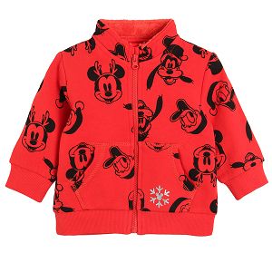 Disney mix red zip through sweatshirt