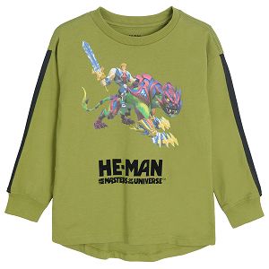 Φούτερ μακρυμάνικο χακί με στάμπα He-man