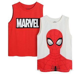Μπλούζα αμάνικη 2 τμχ κόκκινο λευκό με στάμπα MARVEL Spiderman