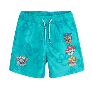 Paw Patrol turquoise swimming shorts