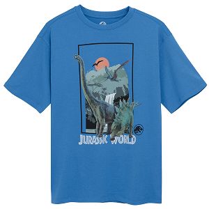 Jurassic World turquoise short sleeve T-shirt with dinosaurs print