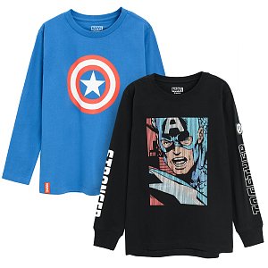 Marvel black and bluelong sleeve blouse- 2 pack