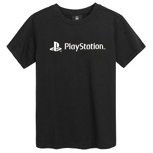 Μπλούζα κοντομάνικη μαύρη με στάμπα Playstation