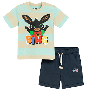 Bing Bunny set, T-shirt and blue shorts - 2 pieces