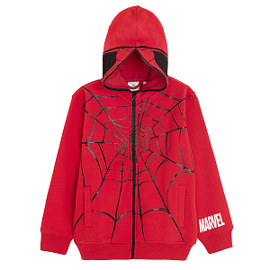 Spiderman red zip through hooded sweatshirt
