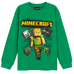 Minecraft green long sleeve blouse