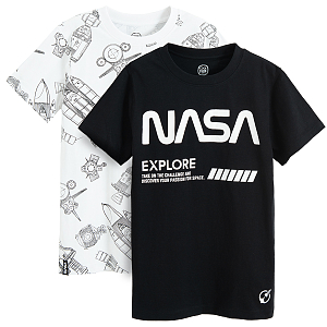 NASA black and white T-shirts- 2 pack