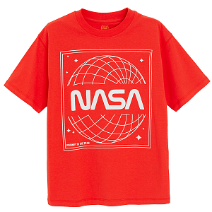 Μπλούζα κοντομάνικη κόκκινη με στάμπα NASA