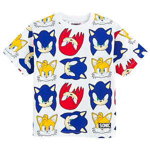 Μπλούζα κοντομάνικη λευκή με στάμπα SONIC