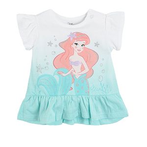 Little Mermaid short sleeve blouse with ruffle