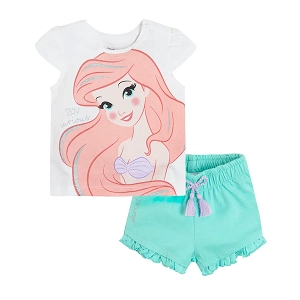 Little Mermaid short sleeve blouse and shorts clothing set