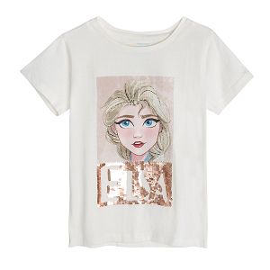 Elsa short sleeve blouse with interactive sequin