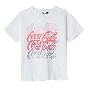 Μπλούζα κοντομάνικη λευκή με στάμπα Coca Cola