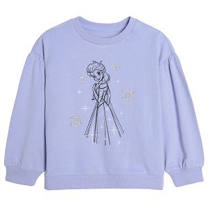 Φούτερ μακρυμάνικο μπλε με στάμπα "Frozen"