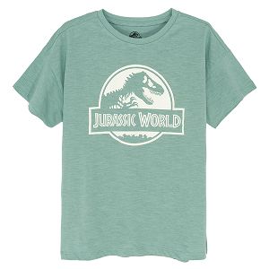 Μπλούζα κοντομάνικη πράσινη με στάμπα Jurassic World