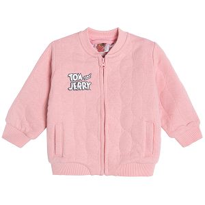 Light pink Tom and Jerry zip throufh sweater