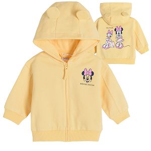 Yellow Minnie Mouse zip through hooded sweatshirt