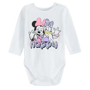 Minnie Mouse and Daisy Duck white long sleeve bodysuit